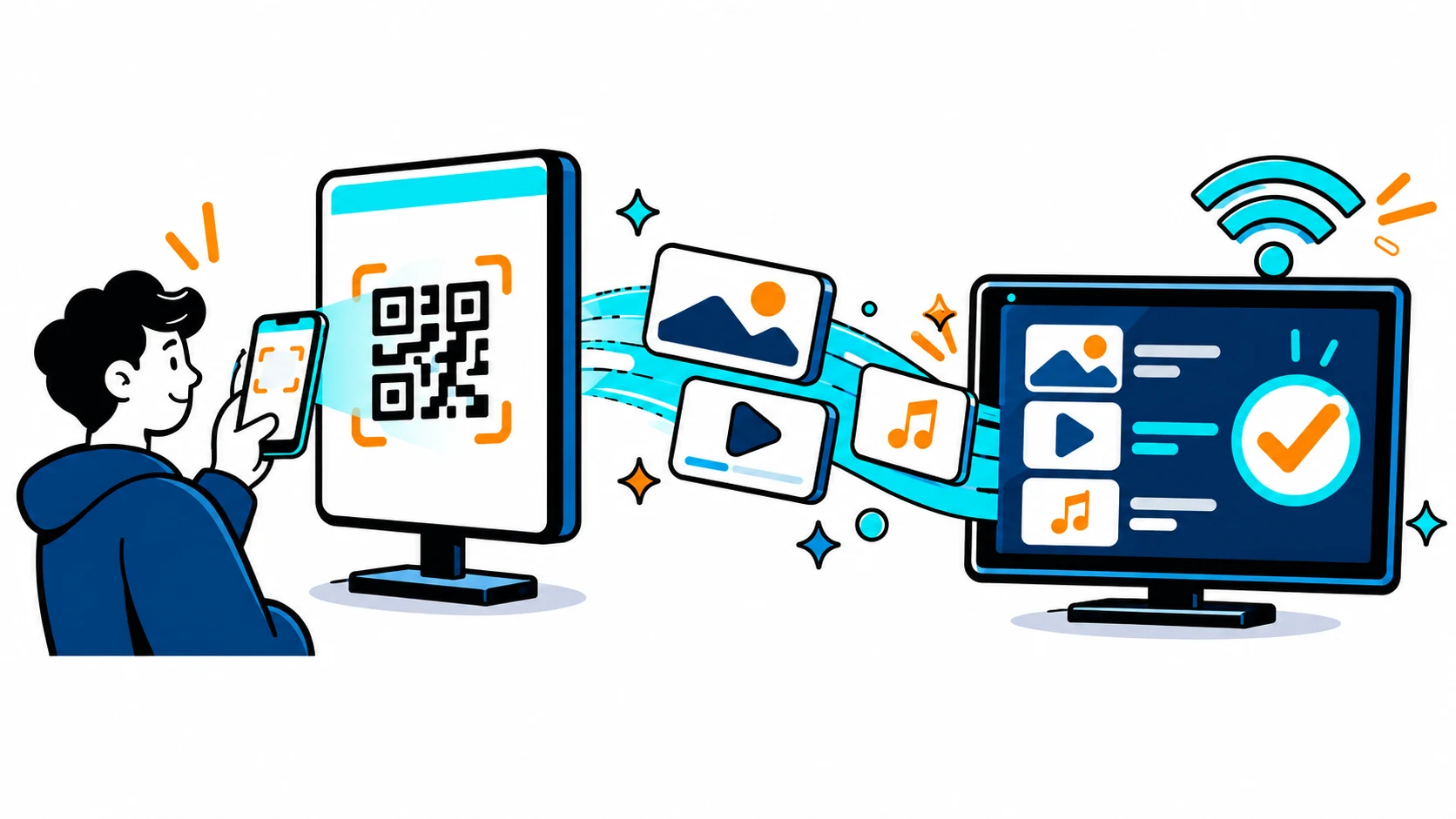 Pareamento rápido de uma tela Exibix por QR Code